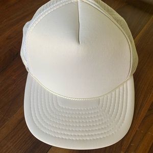White Plain Mesh Snapback Adjustable Hat